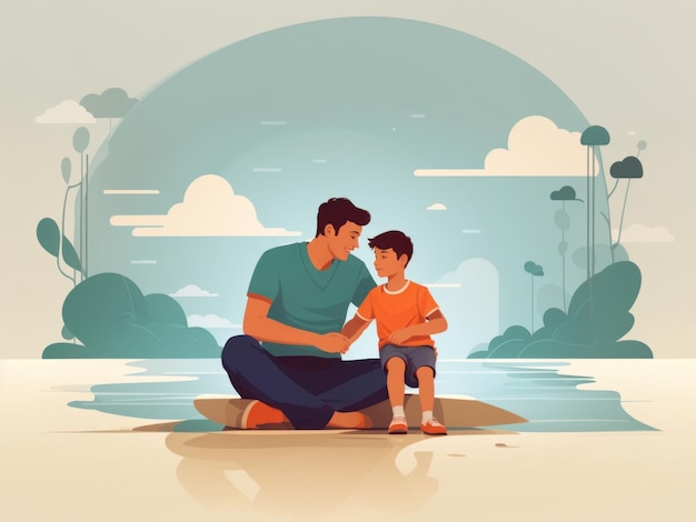 illustration of Father and Son