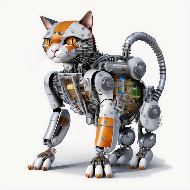 猫にインスパイアされたロボットのイラスト