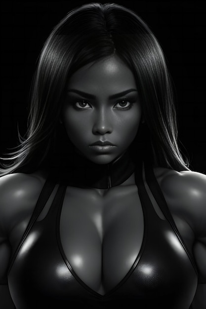 Illustration of a female figure in a futuristic style