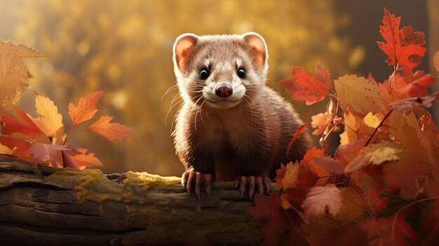 Photo illustration the ferret outdoors