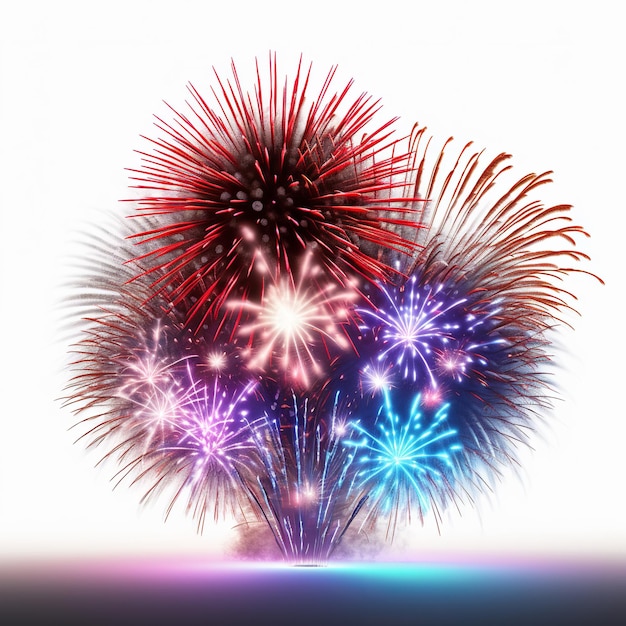 illustration of Fireworks3D rendering of colorful fireworks light