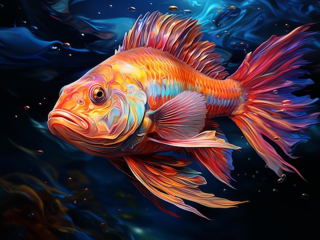 魚と水生動物のイラスト