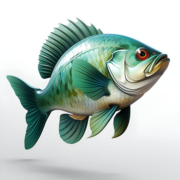 Illustration of a fish isolated on a white background with clipping path