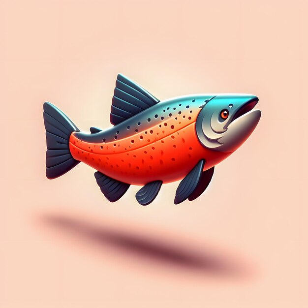 顔に魚のような表情をしている魚のイラスト ジェネレーティブAI