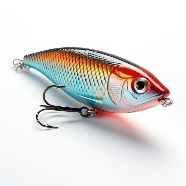 illustration fishing lure in white bg