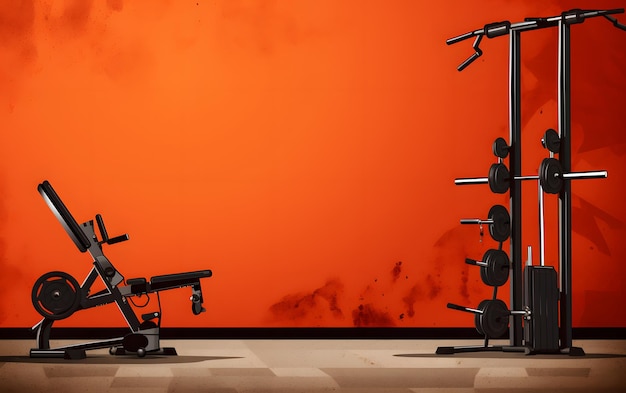 illustration fitness equipments design background