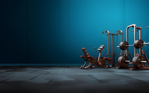 Photo illustration fitness equipments design background