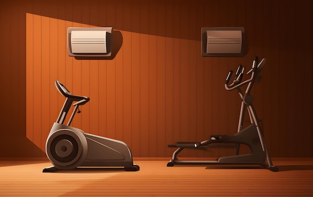 illustration fitness equipments design background