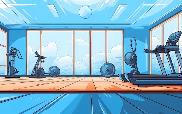 illustration fitness equipments design background