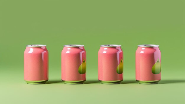 Illustration of five pictures of apples in a can in the style of sur