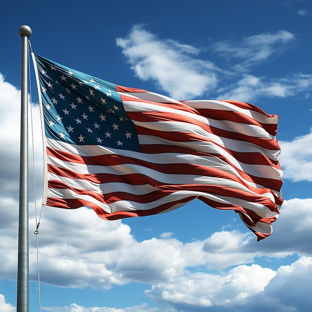 Illustration Flag 3d America