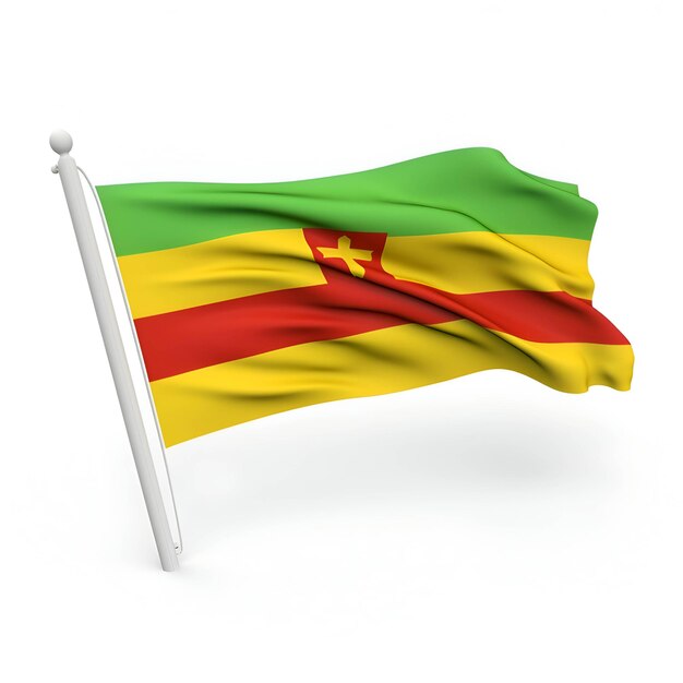 Photo illustration of flag of cameroon on a white background rendered image