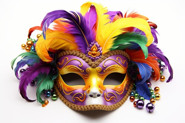 Illustration for Flamboyant Mardi Gras Masks bright colors isolated