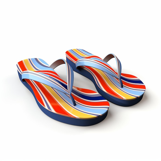 illustration of Flip Flops3D rendering of colorful flip flops