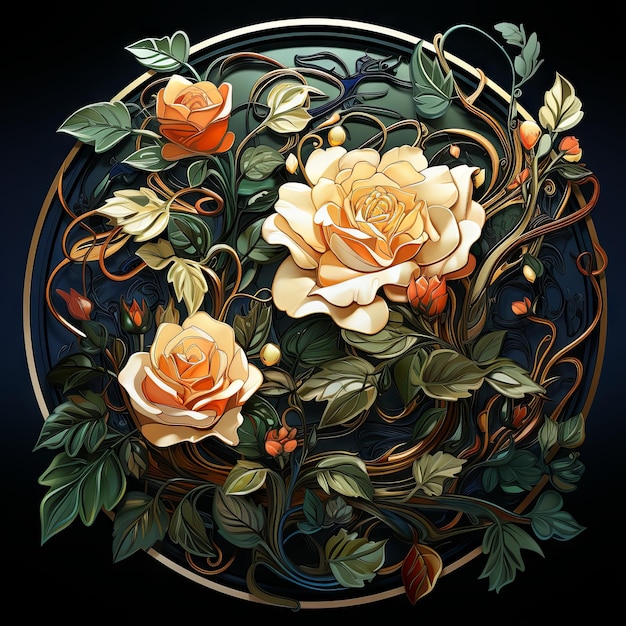 Illustration of a floral art design