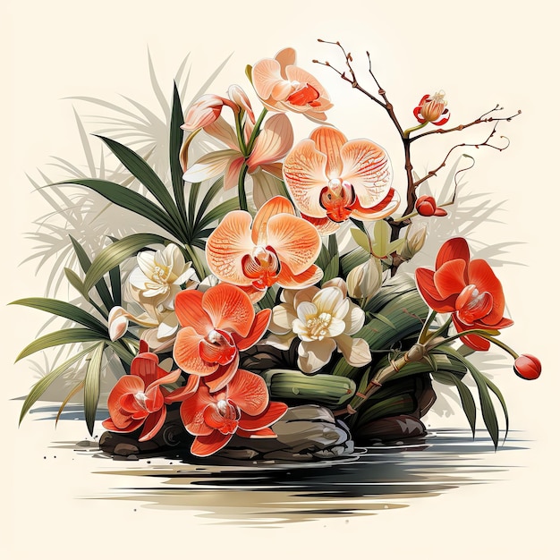 Illustration of a floral art design