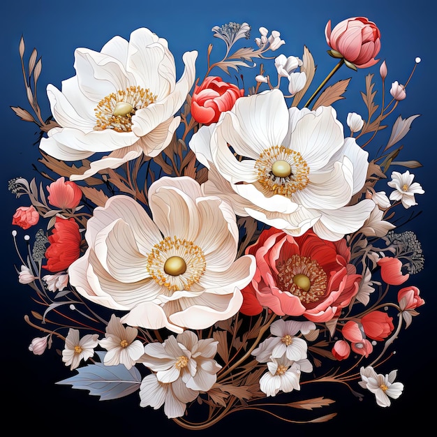 Illustration of a floral art design