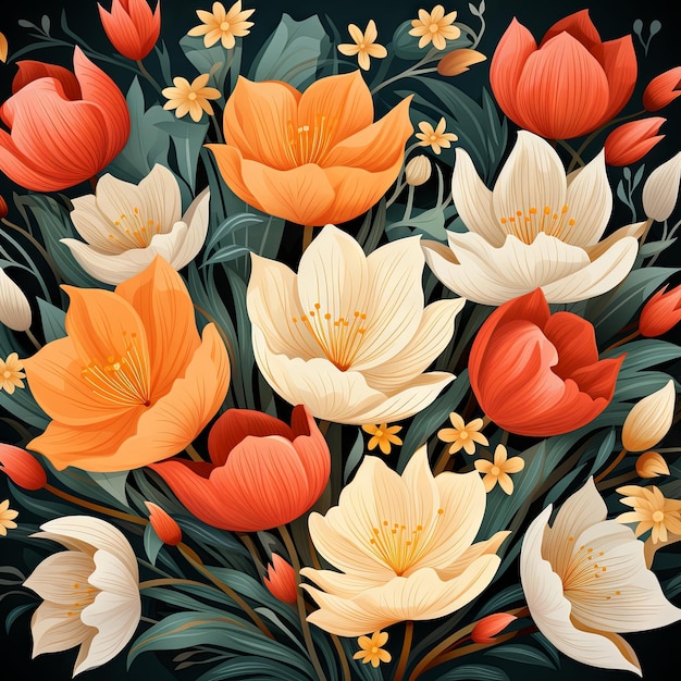 Illustration of a floral art design