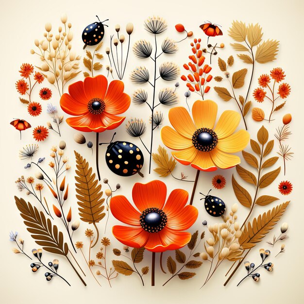 Illustration of a floral art design