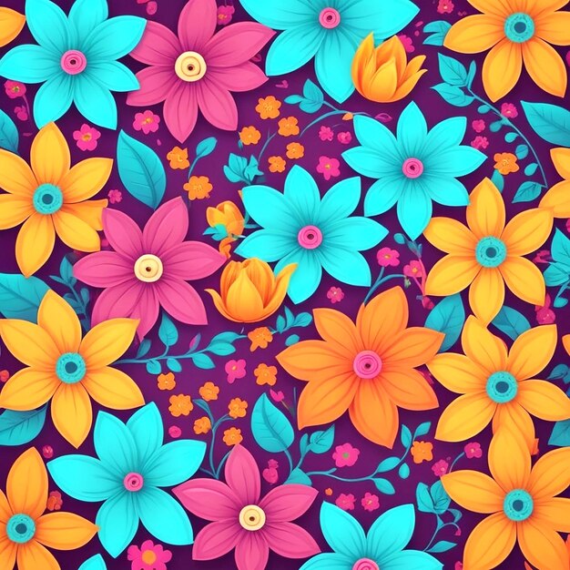 Photo illustration floral background bright color