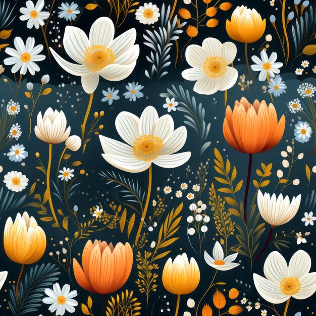 Illustration of a floral pattern design