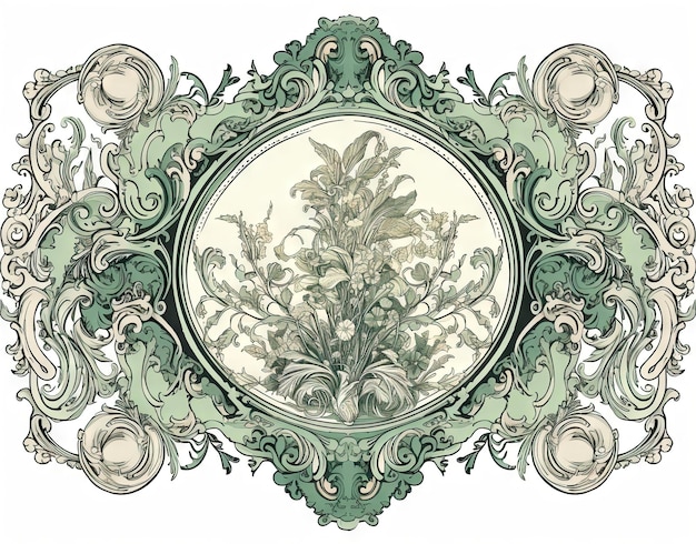 An illustration of a flower in a frame