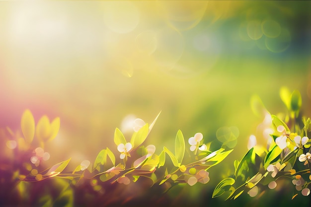 Illustration of a flower in a meadow in spring