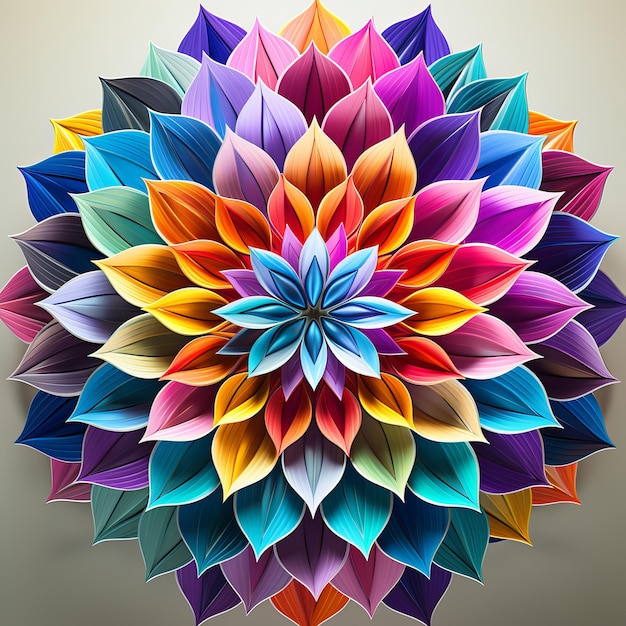 Foto illustrazione di petali di fiori sequenza di fibonacci colorata ben alta