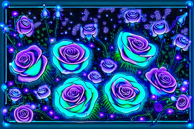 Photo illustration of flowers at night