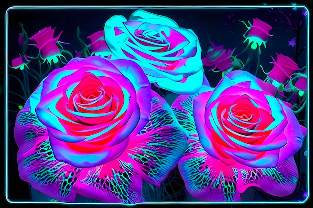 Photo illustration of flowers at night