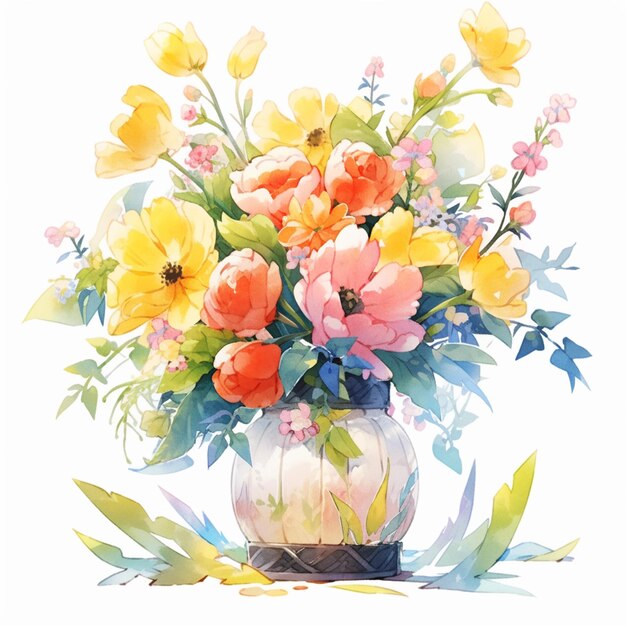 花瓶の中の花のイラスト