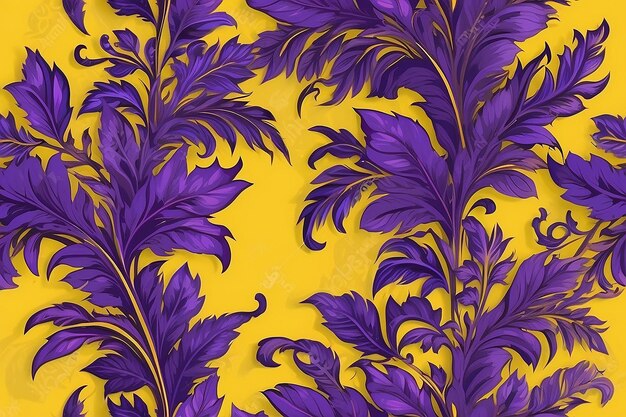 Illustration of flowers in yellow and purple
