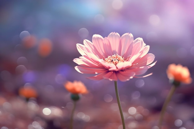 Illustration of a flowery background detail of a colorful and beautiful flower Ai generated