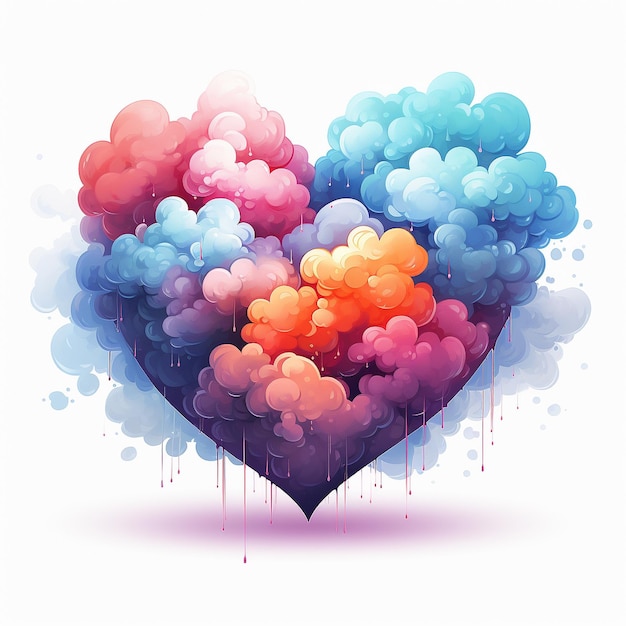 illustration of a fluffy colorful cloud