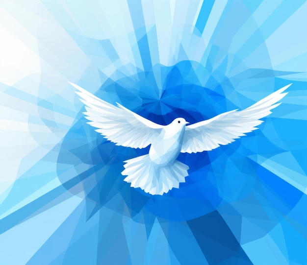 Illustration of flying blue dove symbol for peace peace concept