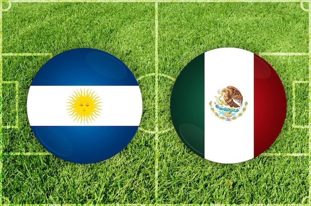 Illustration for football match argentina vs mexico