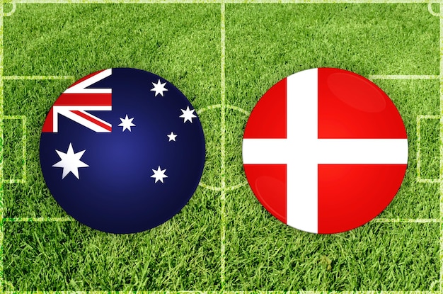 Illustration for football match australia vs denmark