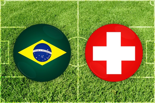 Illustration for football match brazil vs switzerland