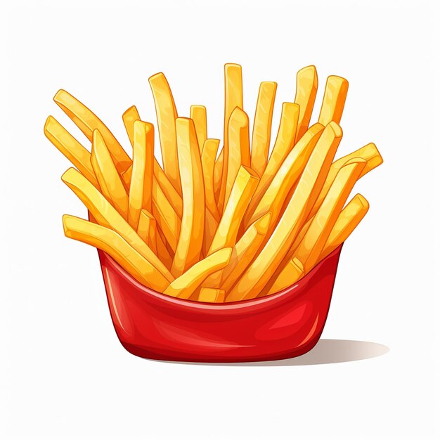 Photo illustration of french fries vector isolated on white background