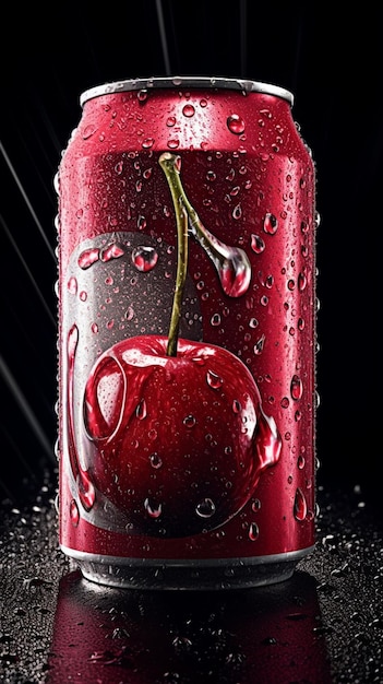 Illustration of fresh juicy cherry juices splashing isolated