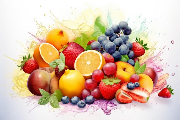 Illustration of fresh summer fruits Texture vector or background