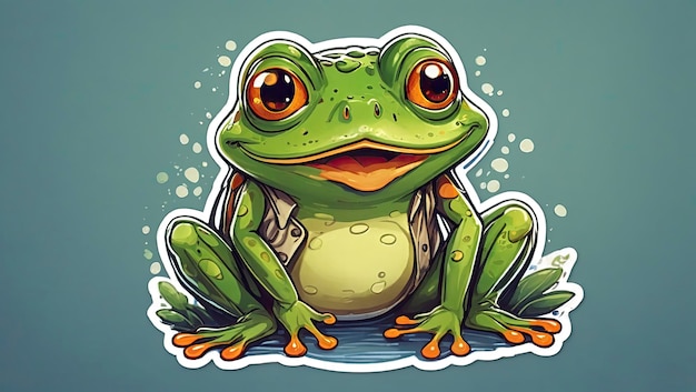 Illustration of a Frog Sticker