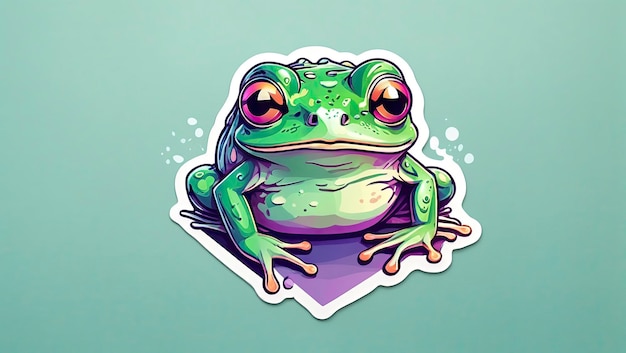 Illustration of a Frog Sticker