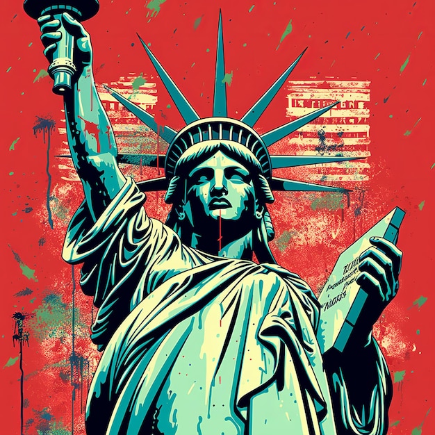 illustration of full body of statue of liberty by Butcher Billy