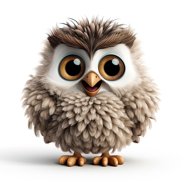 illustration funny owl with mischievous look