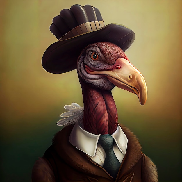 Illustration of funny thanksgiving turkey