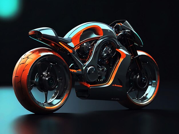 Photo illustration of a futuristic bike generative ai