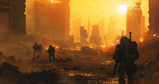 Photo an illustration of a futuristic robot army terminating escapees in a science fiction scenario
