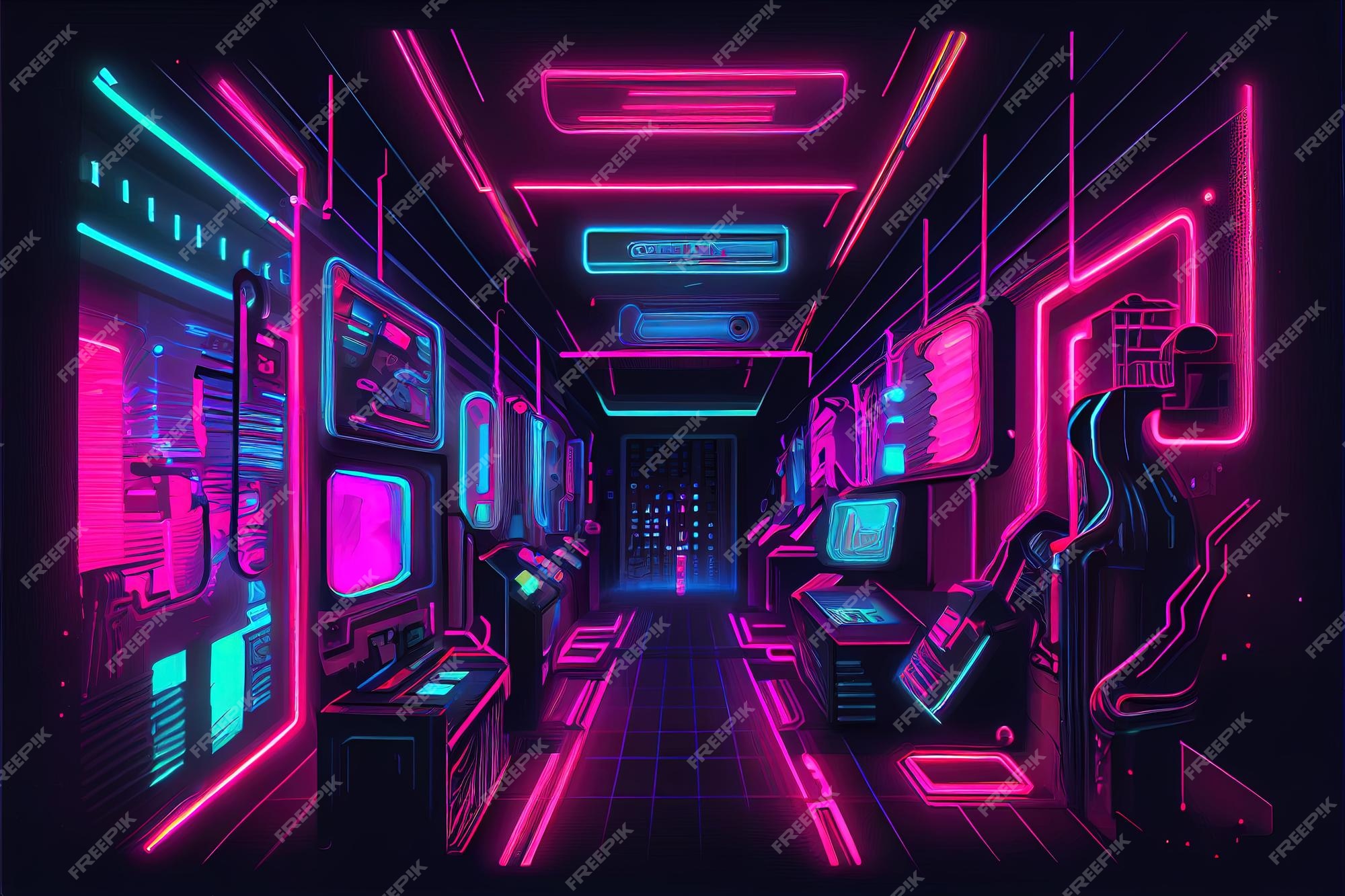 Premium Photo  Illustration of gaming background abstract cyberpunk style  of gamer wallpaper neon glow light of scifi fluorescent sticks digitally  generated image not based on any actual scene or pattern