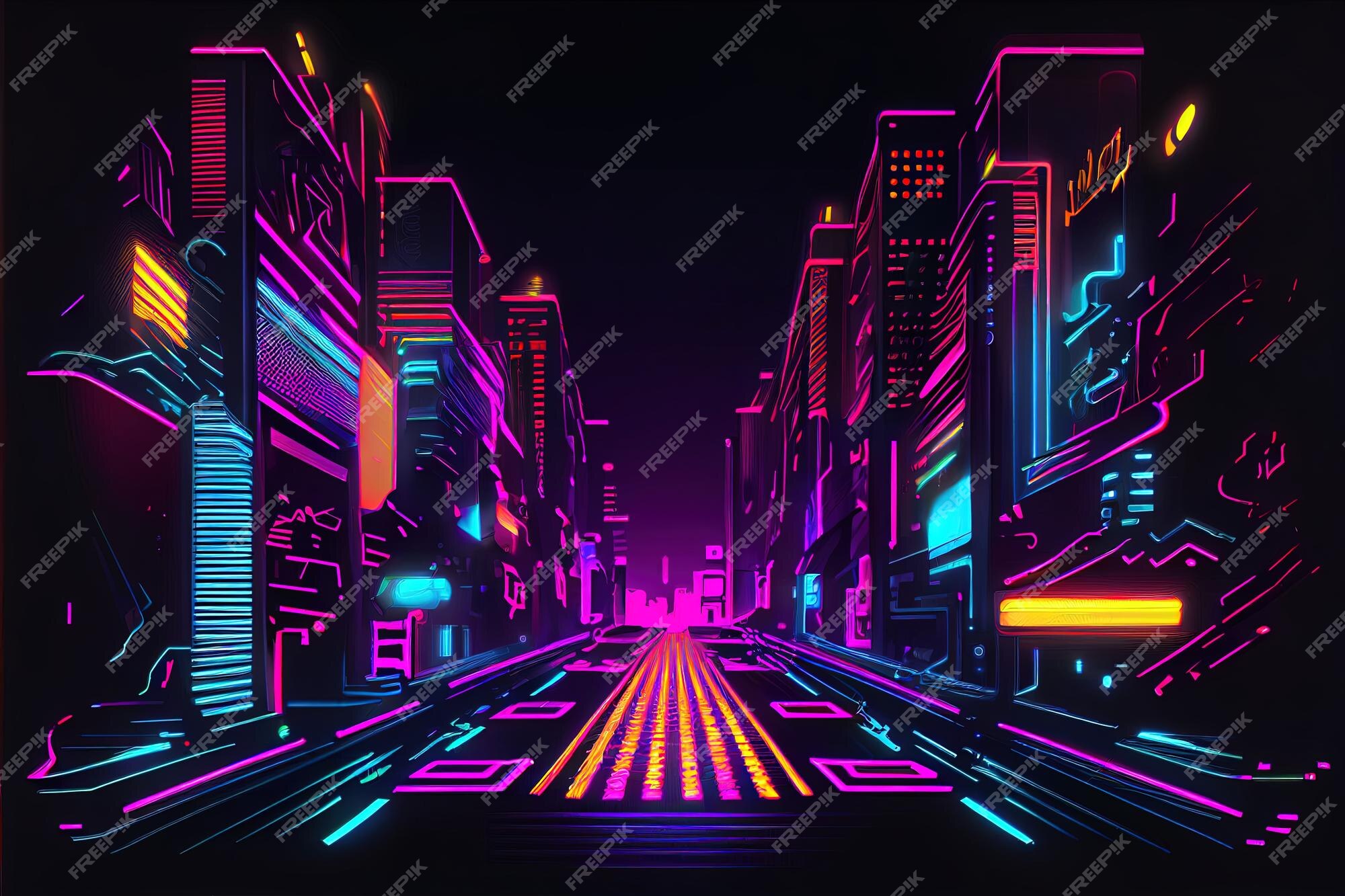 Premium Photo  Illustration of gaming background abstract cyberpunk style  of gamer wallpaper neon glow light of scifi fluorescent sticks digitally  generated image not based on any actual scene or pattern